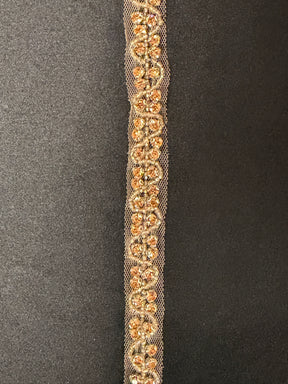 Roségold-Kristallperlenborte - T873