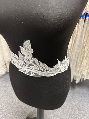 Pailletten-Spitzenborte in Elfenbein - EF3004