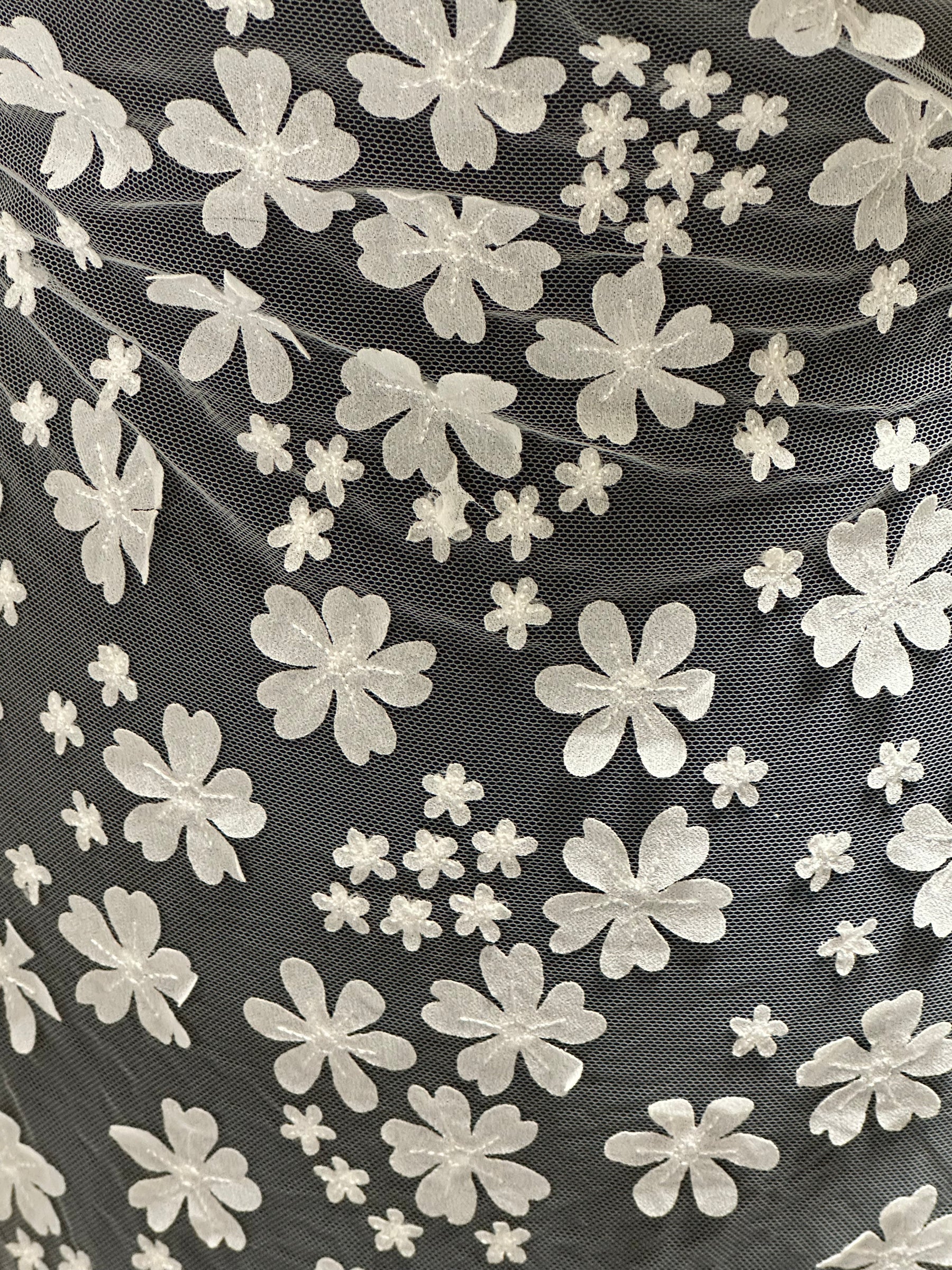 Elfenbeinfarbene bestickte Spitze - EB5046