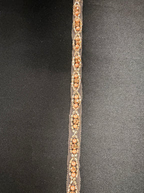 Roségoldene Kristallperlenborte - T874