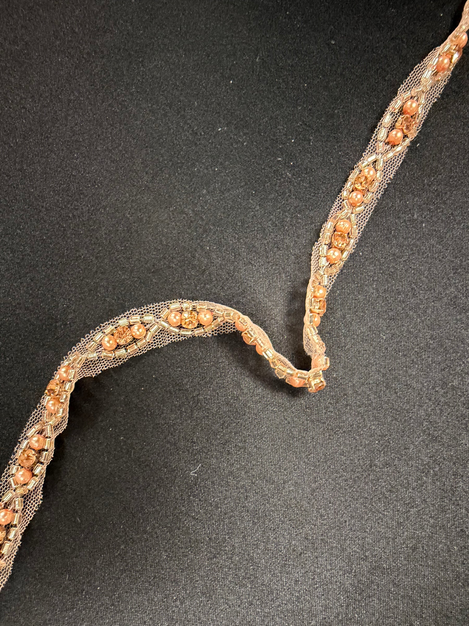 Roségoldene Kristallperlenborte - T874