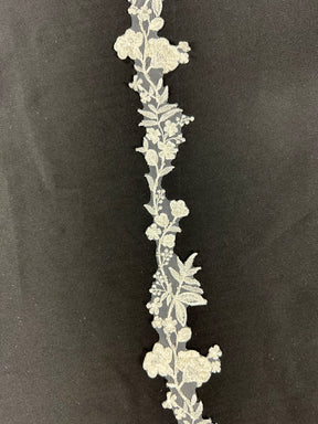 Elfenbeinfarbene Perlenspitzenborte - EF2006