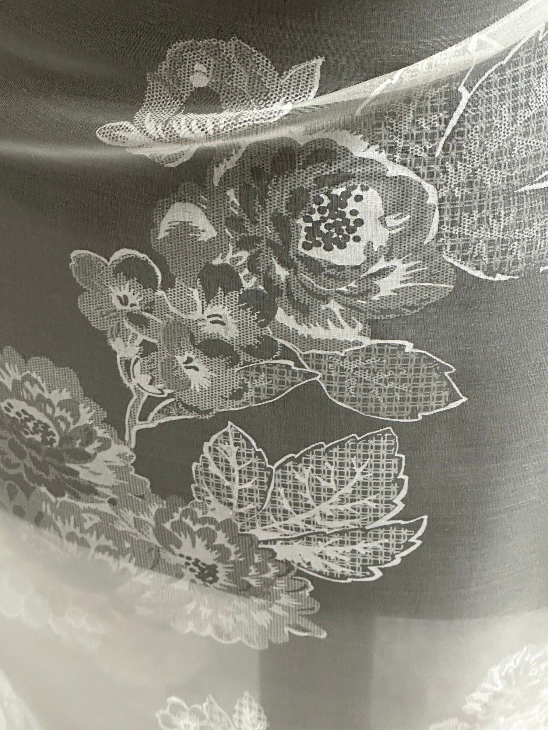 Elfenbeinfarbener bedruckter Seidenorganza - PR2005