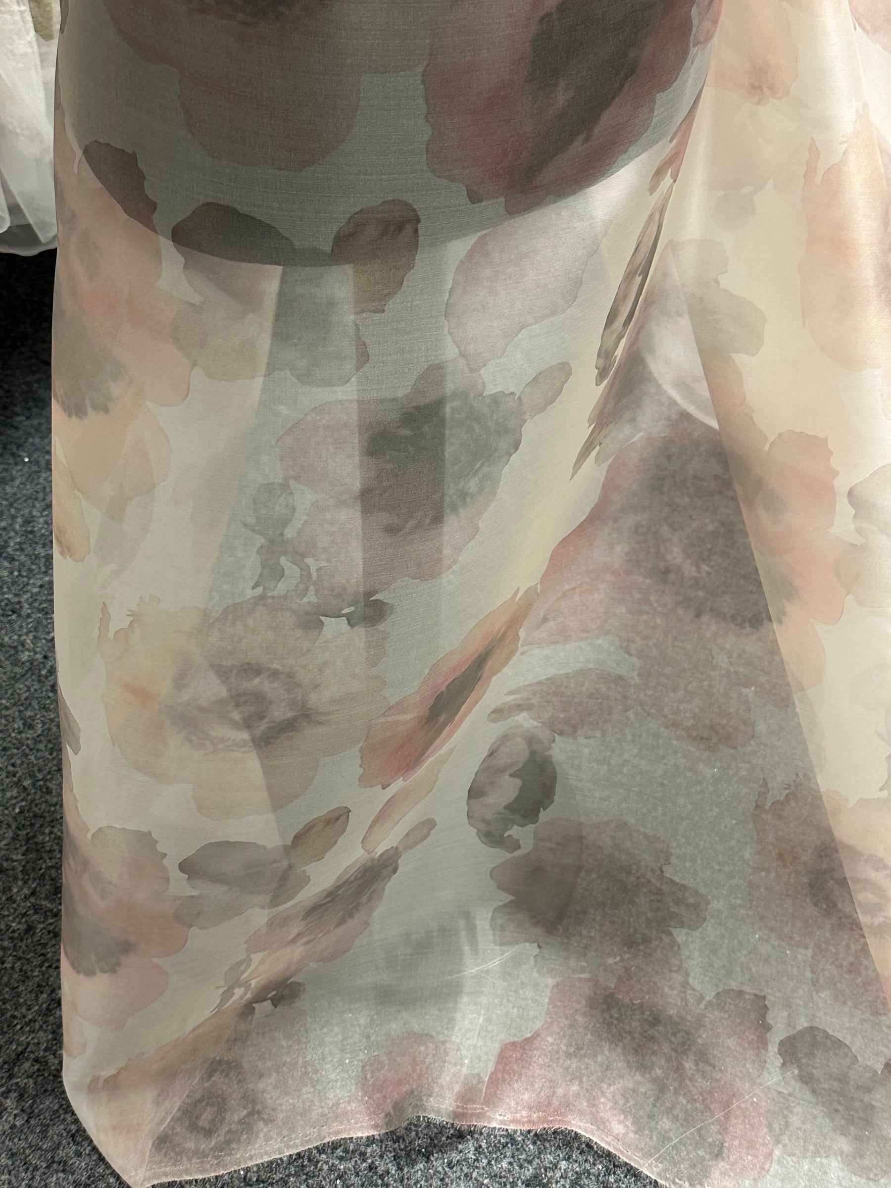 Rosa bedruckter Seidenorganza - PR2003