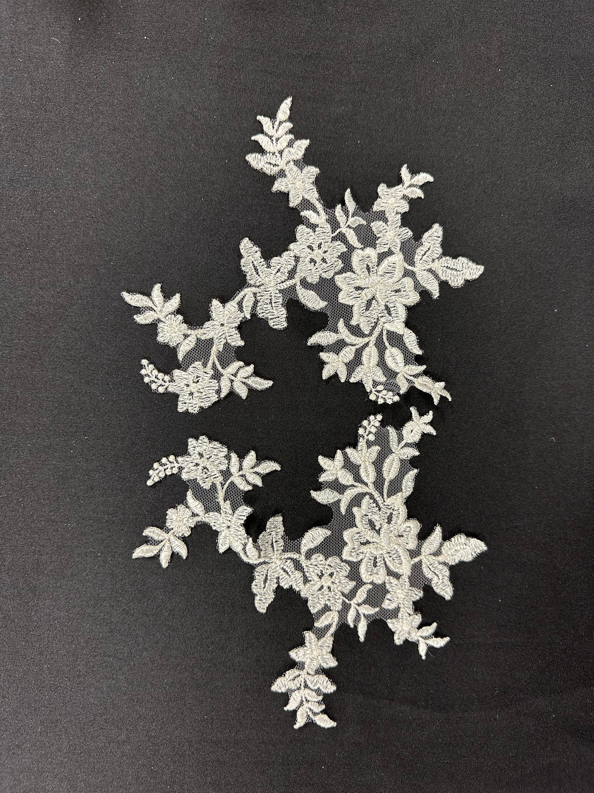 Ivory Embellished Lace Appliques - T326