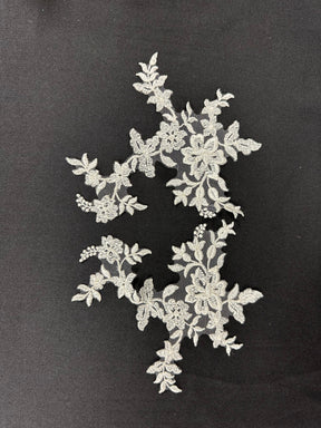 Ivory Embellished Lace Appliques - T326