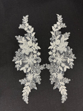 Elfenbeinfarbene Perlenapplikationen - MT4007