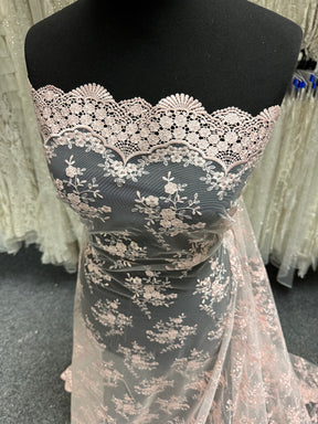 Babyrosa bestickte Spitze - Kirsty