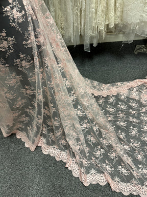 Babyrosa bestickte Spitze - Kirsty