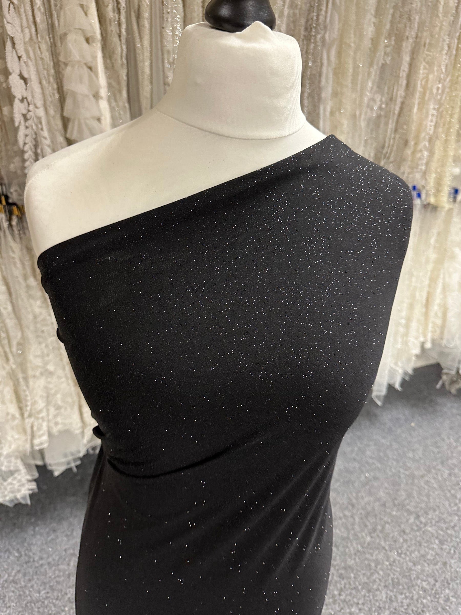 Schwarzer Glitzer-Jerseystoff – Dazzle