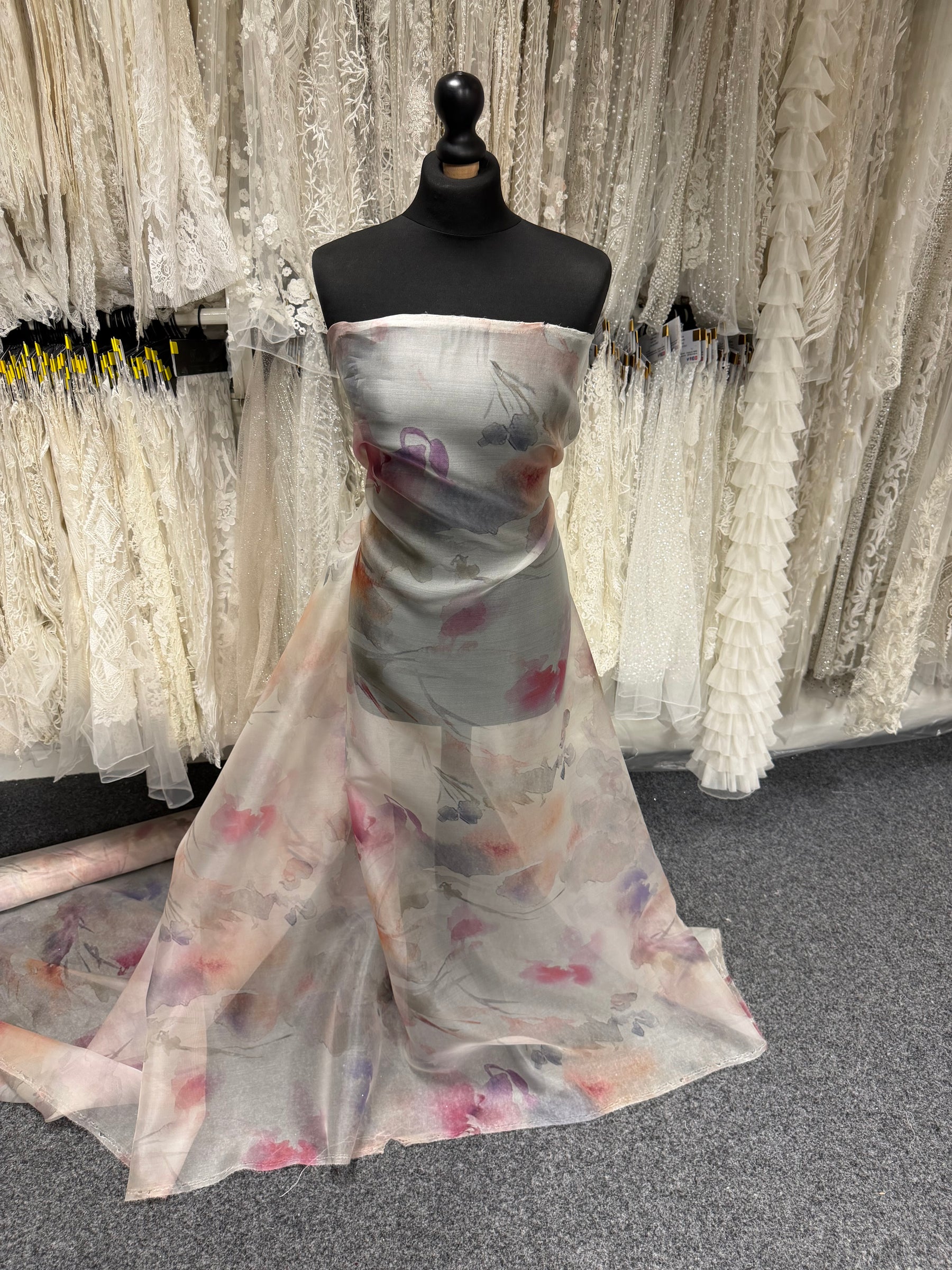 Multicoloured Printed Silk Organza - PR2004