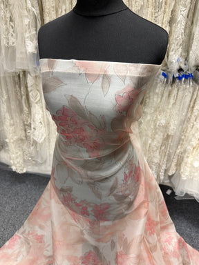 Pink Printed Silk Organza - PR2006