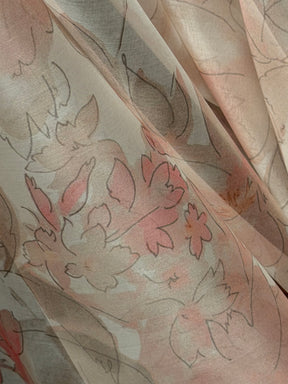 Pink Printed Silk Organza - PR2006