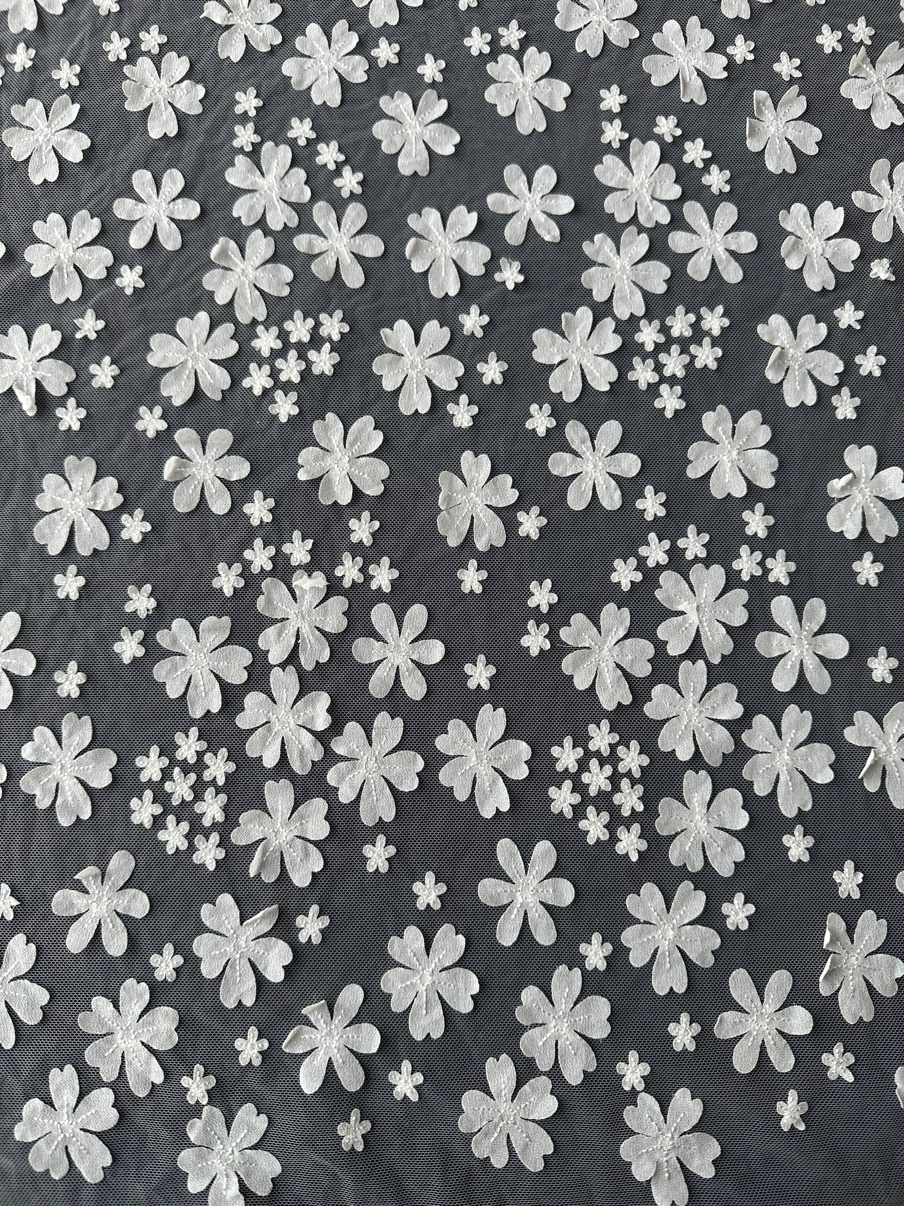 Elfenbeinfarbene bestickte Spitze - EB5046