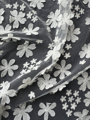 Elfenbeinfarbene bestickte Spitze - EB5046