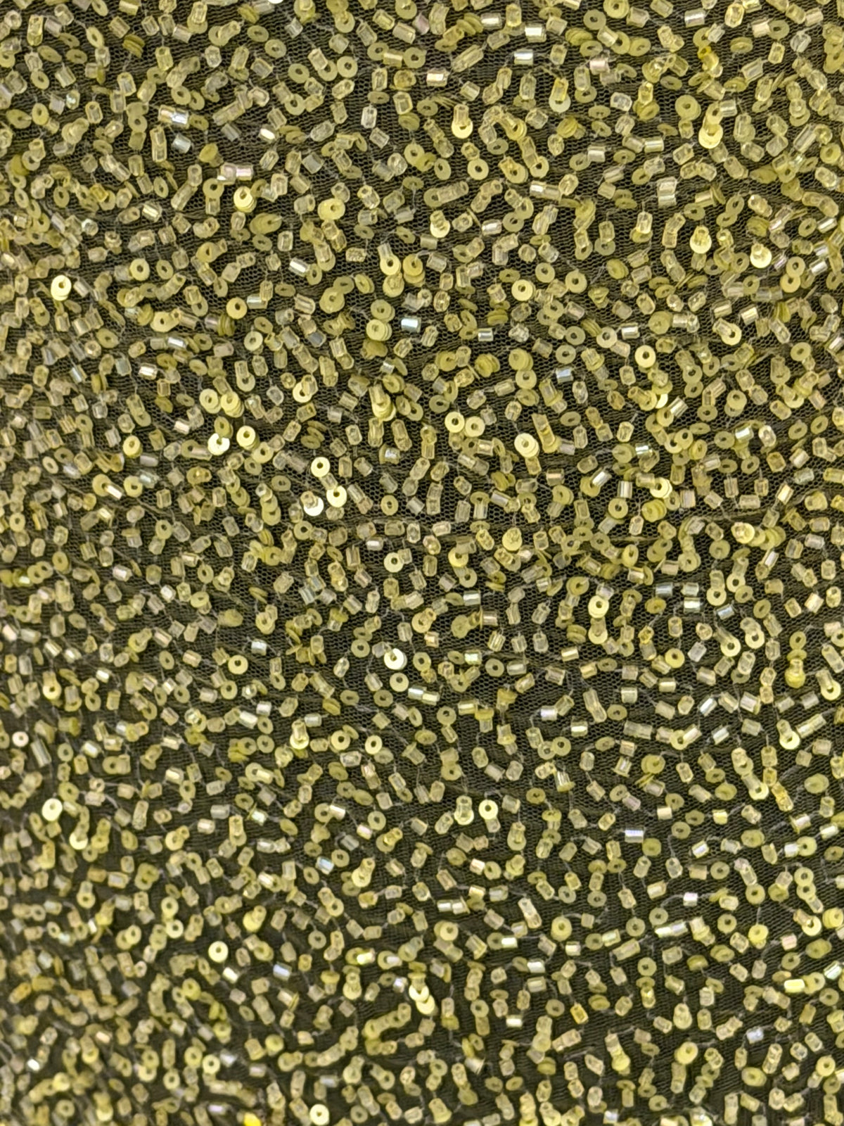 Limettengrüner, bestickter Perlen-Tüll - EB1012