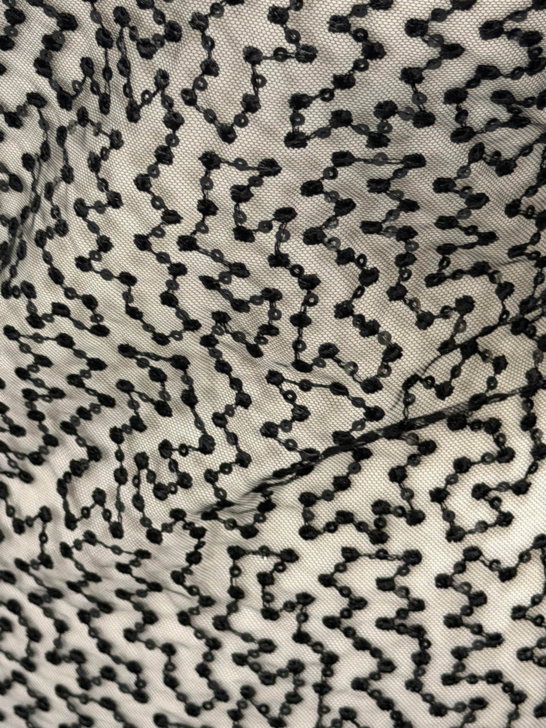 Schwarze Paillettenstickerei-Spitze - EB3029