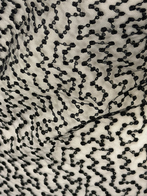 Schwarze Paillettenstickerei-Spitze - EB3029