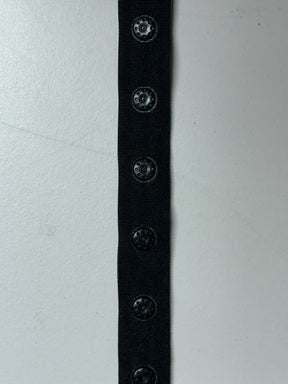 Schwarzes 25-mm-Druckknopfband - A84