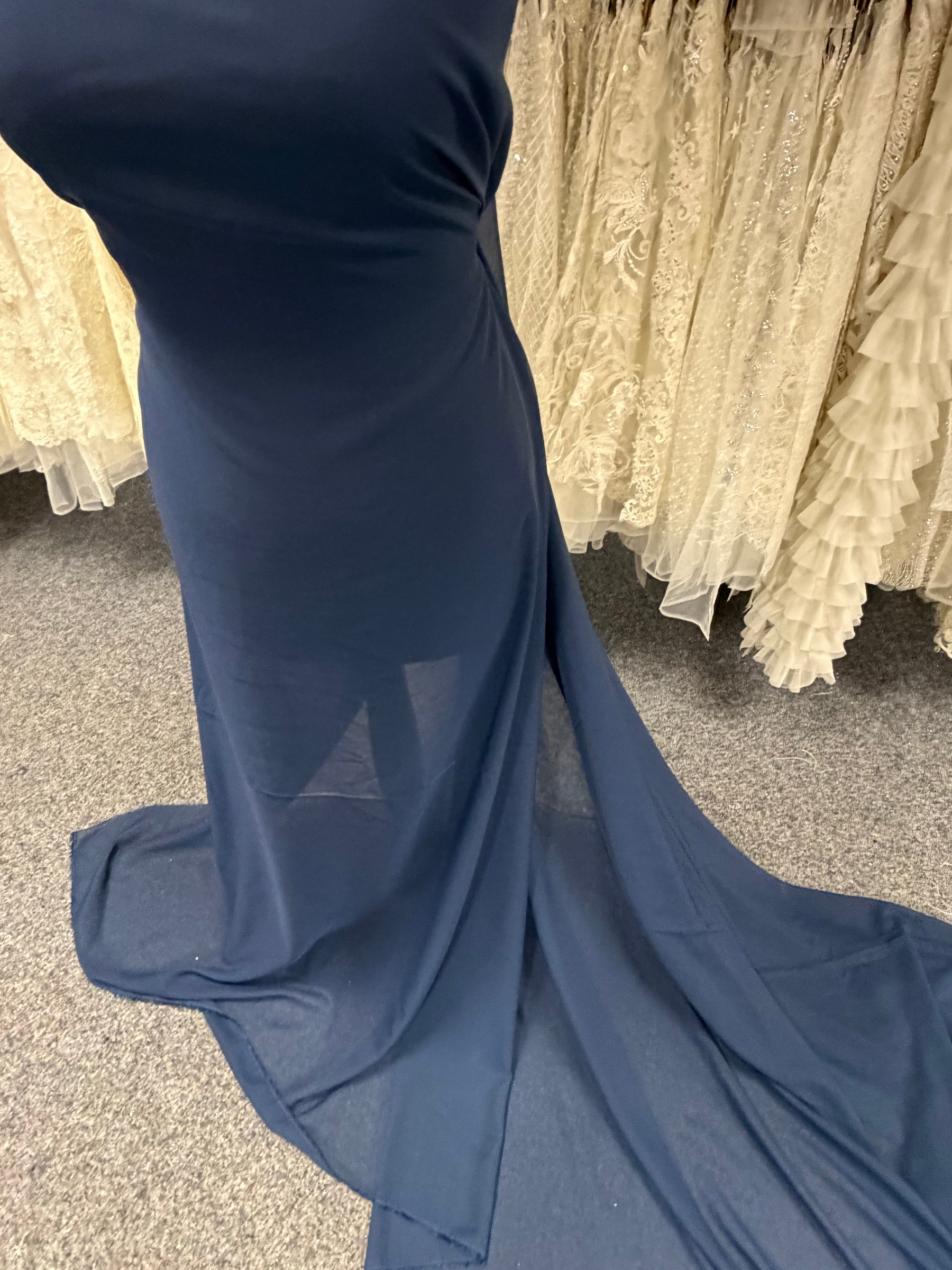 Marineblauer Polyester-Chiffon - Benevolence