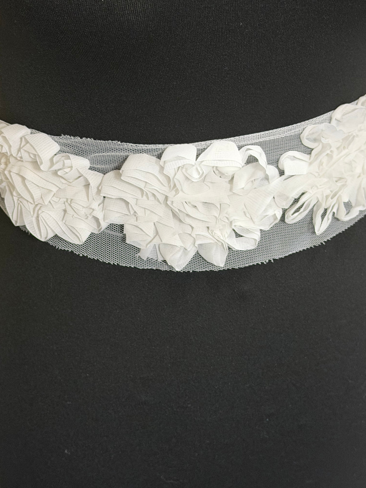 Elfenbeinfarbene 3D-Spitzenborte - T355