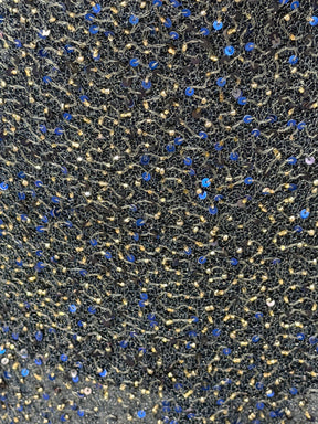 Marineblauer, bestickter Perlentüll - EB1011