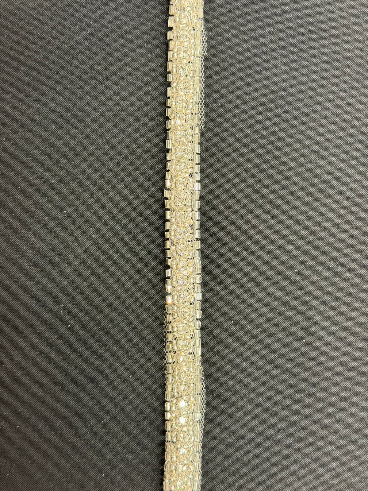 Perlenbesatz Kristall/Silberkristall - T725