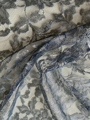 Marineblau mit silberner französischer Spitze – LA2002