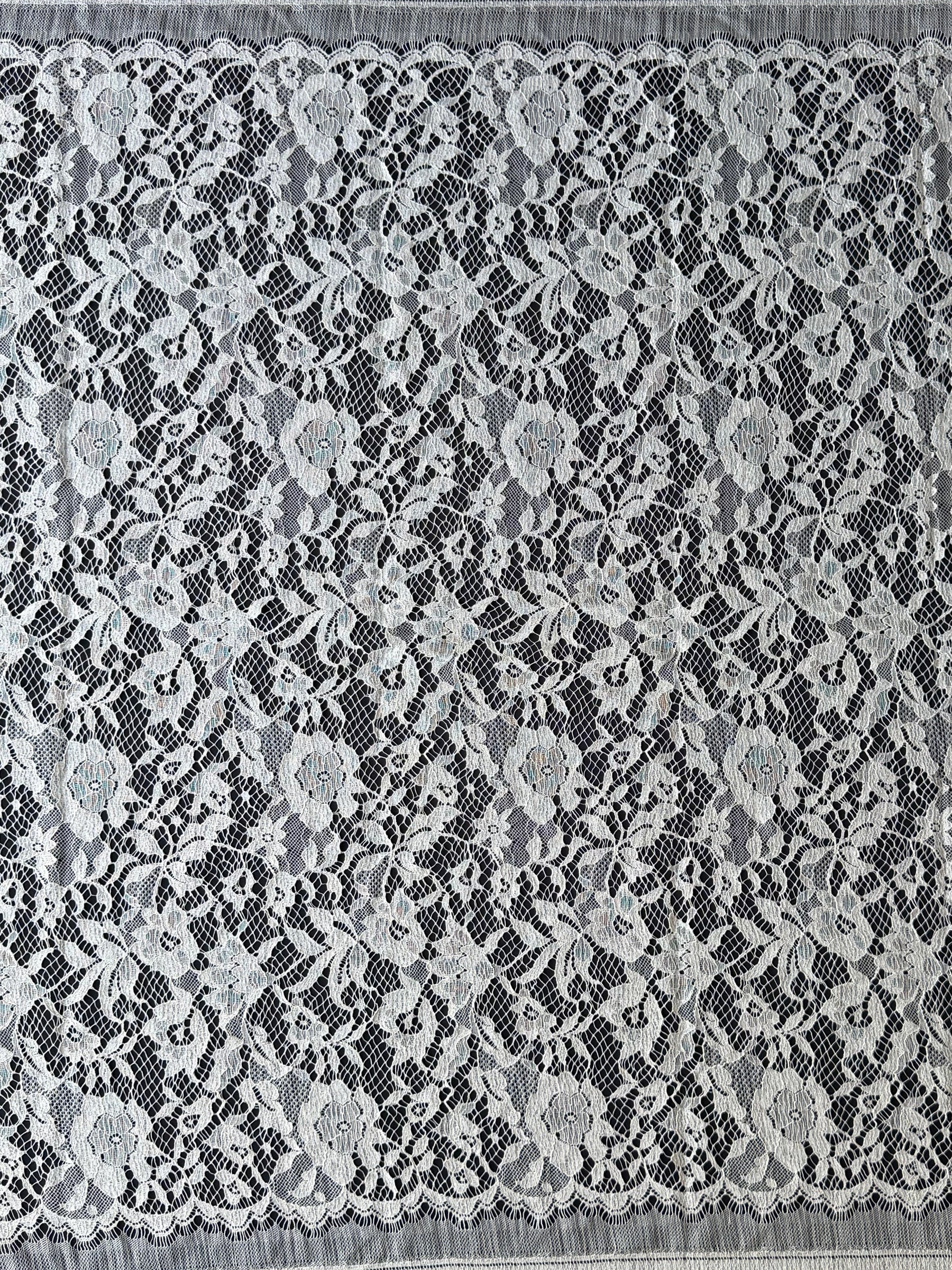 Elfenbein Seide Wolle Chantilly-Spitze - P269