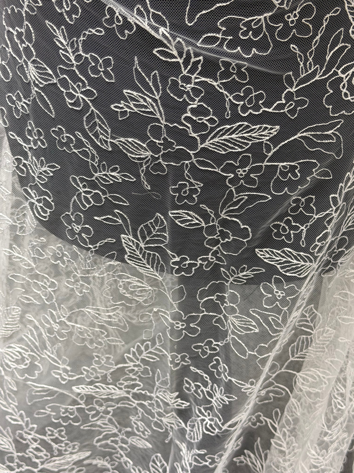 White Embroidered Lace - Ezri