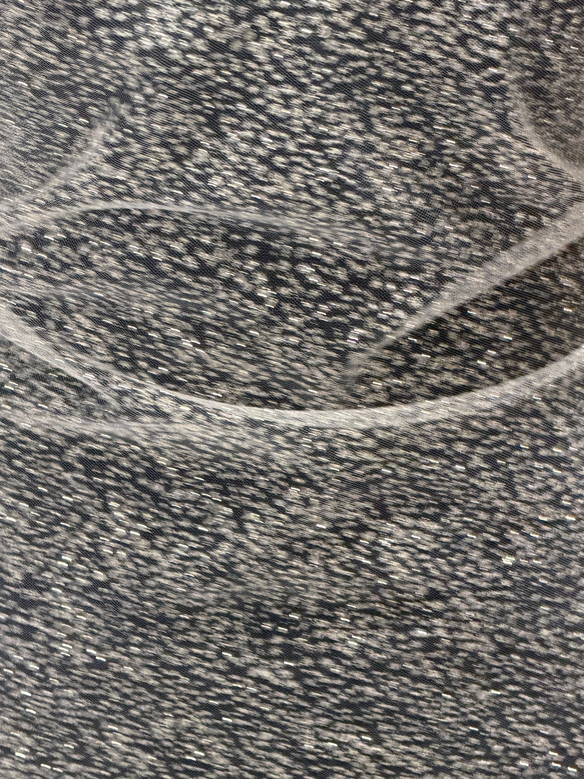 Elfenbeinfarbener Glitzertüll - TU0066