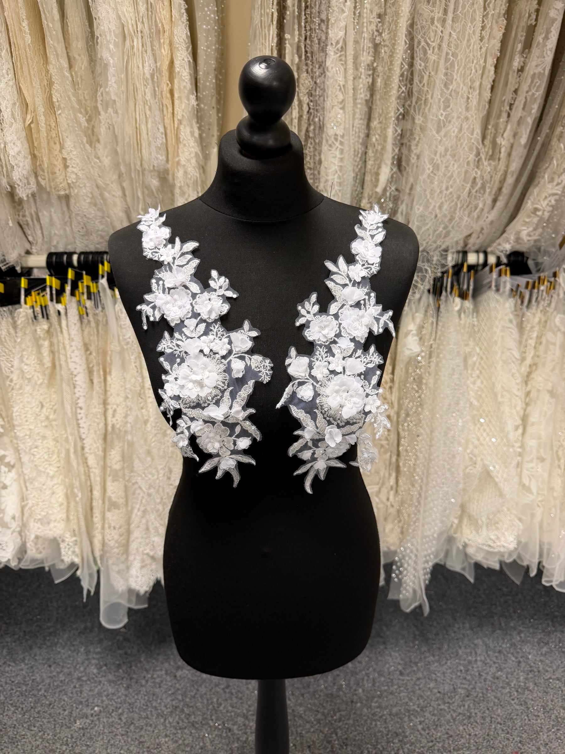 White Bridal Lace Appliques - Helianthus
