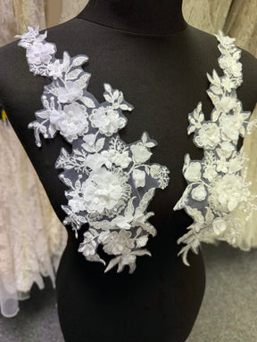 White Bridal Lace Appliques - Helianthus