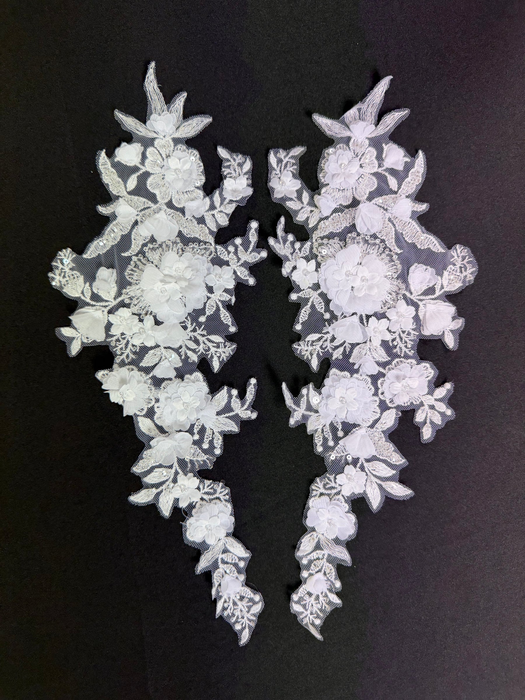White Bridal Lace Appliques - Helianthus