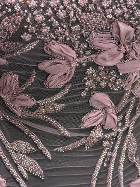Purple 3D Beaded Embroidered Lace - Johari