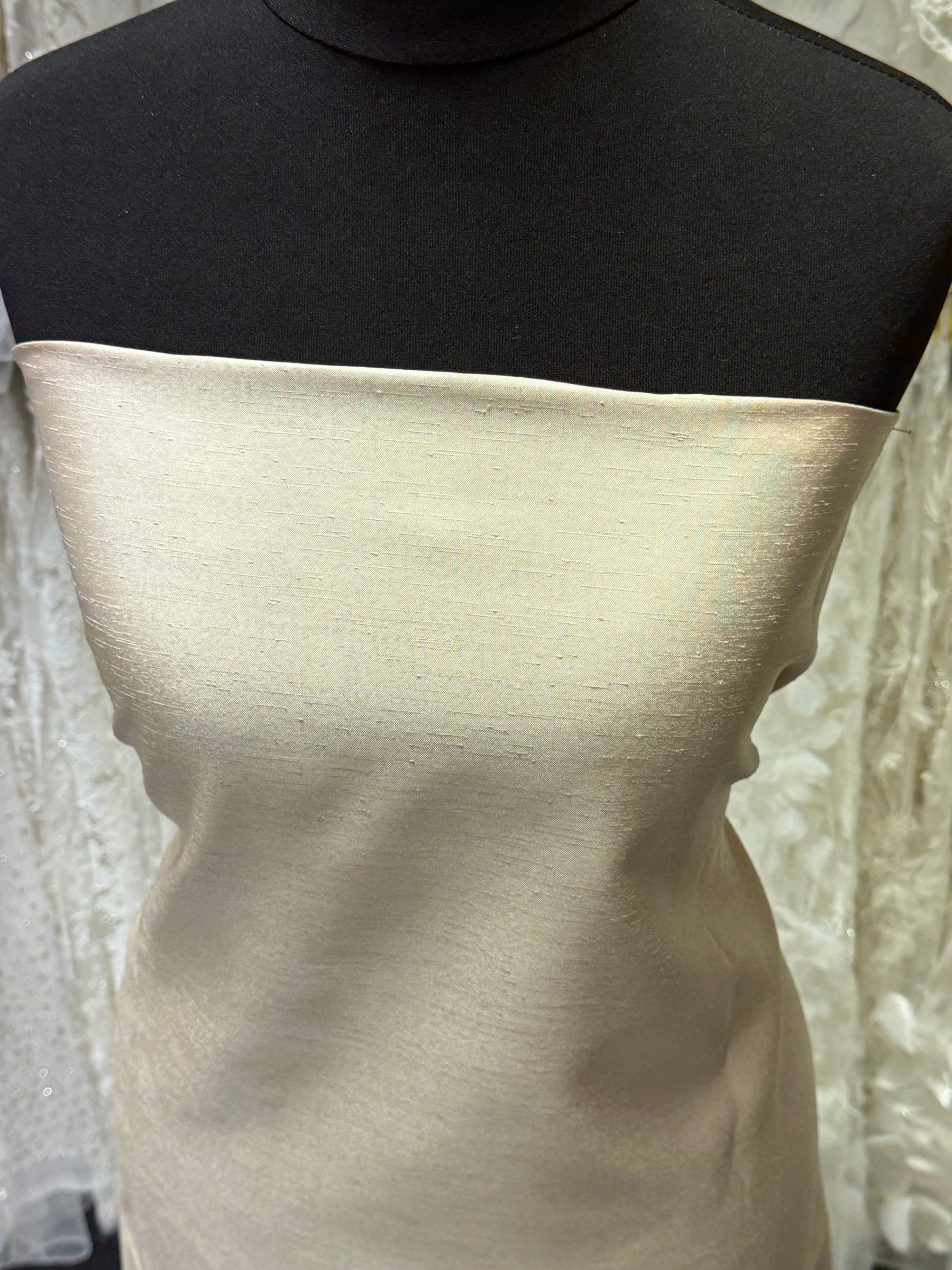 Coffee Polyester Satin Backed Dupion - Clarity (P967)