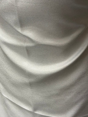 Silbernes Dupion mit Polyester-Satin-Rückseite – Klarheit (P967)