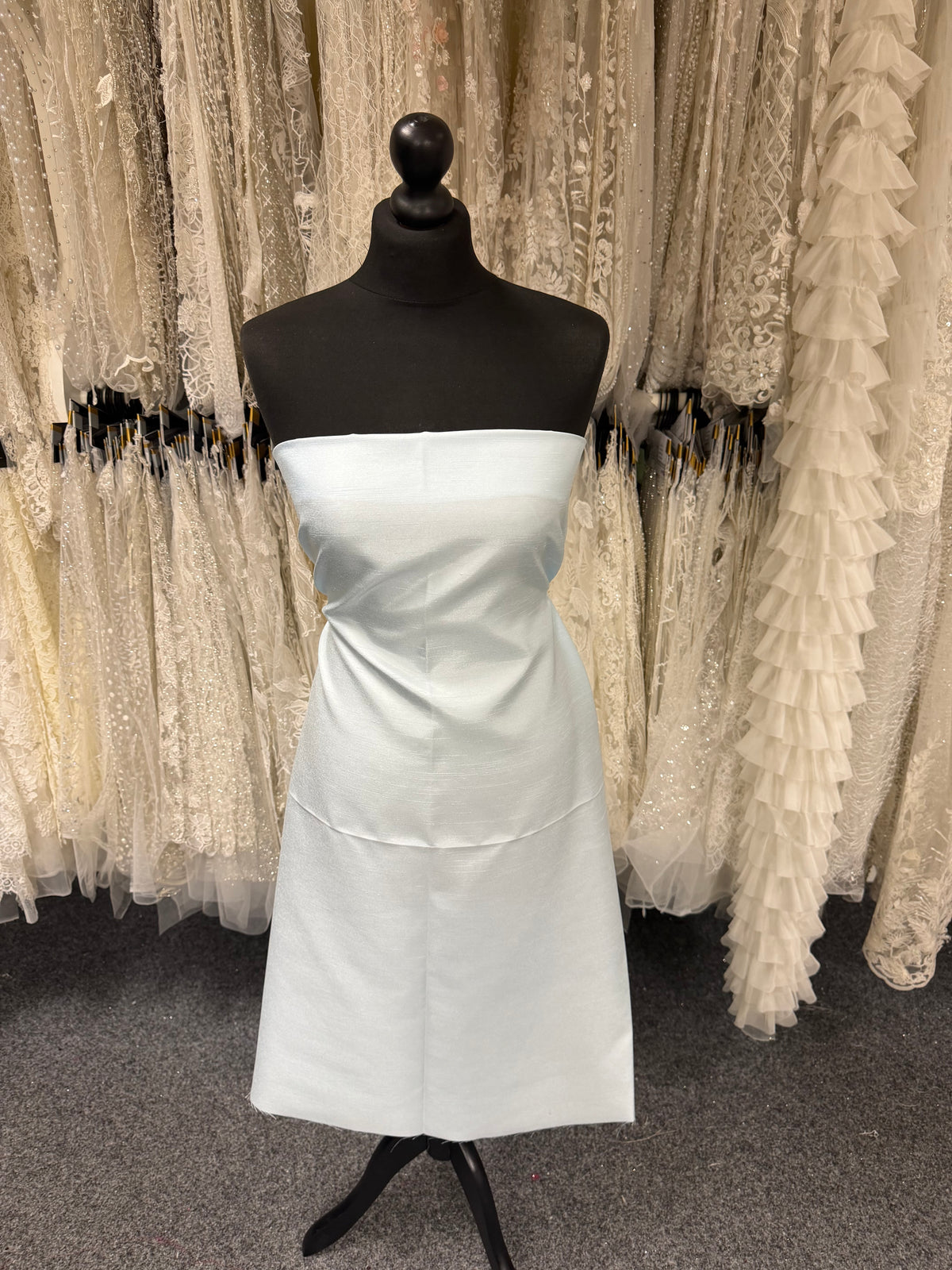 Aquamariner Dupion mit Polyester-Satin-Rückseite – Klarheit (P967)