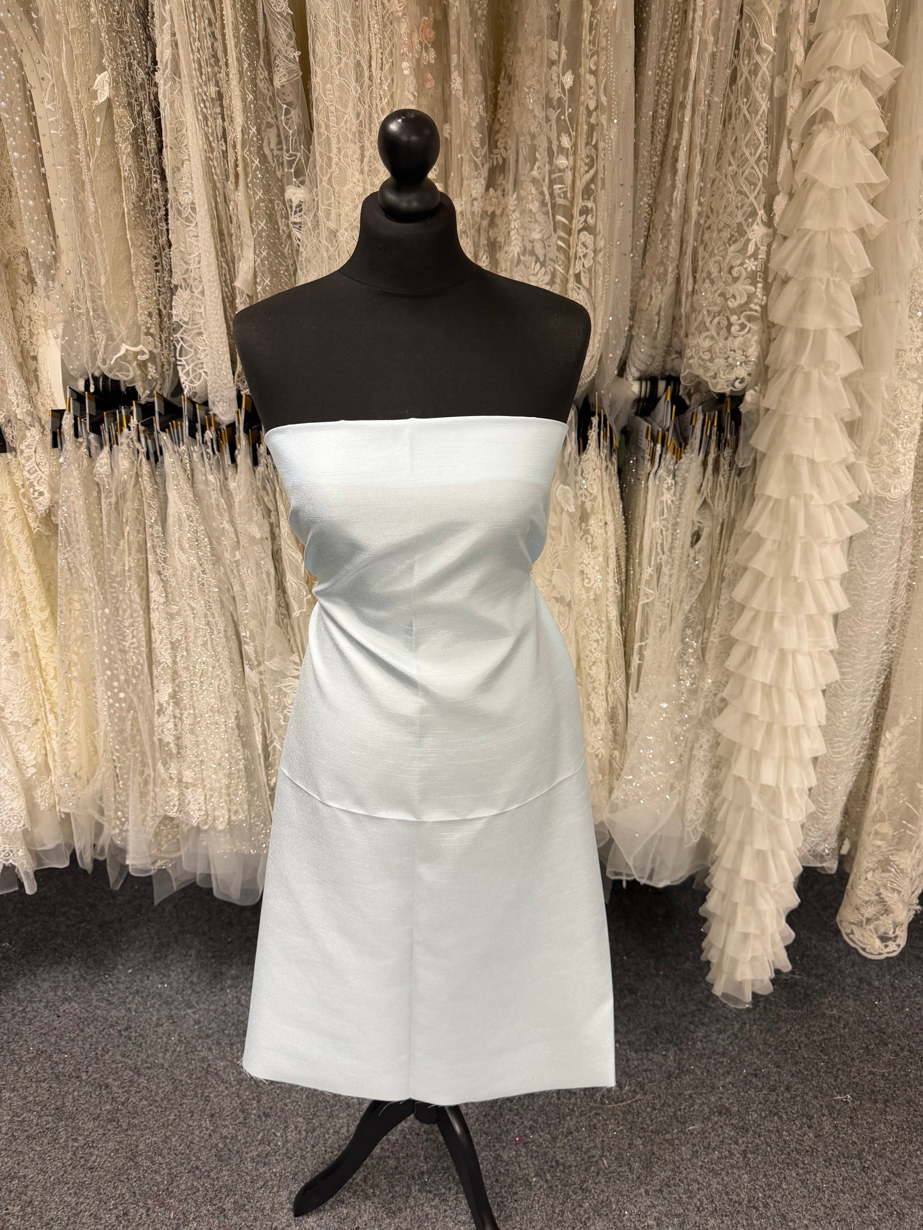 Aquamariner Dupion mit Polyester-Satin-Rückseite – Klarheit (P967)