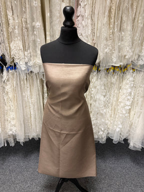Taupefarbenes Dupion mit Polyester-Satin-Rückseite – Klarheit (P967)