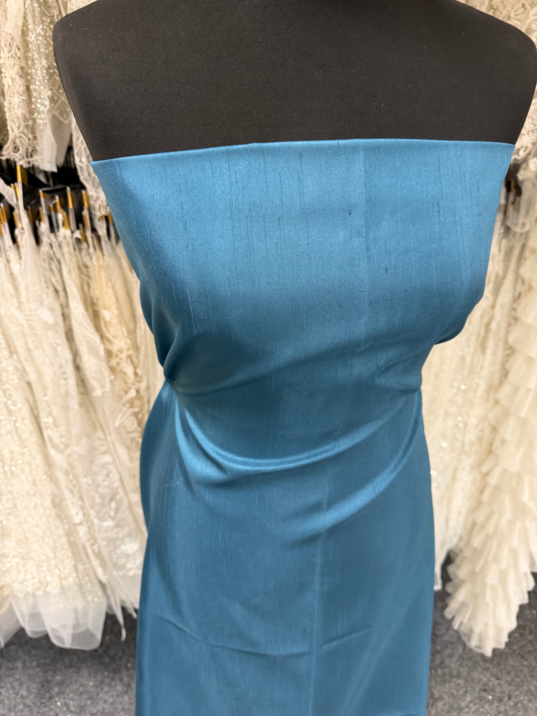 Türkis Polyester Satinierte Dupion – Clarity (P967)