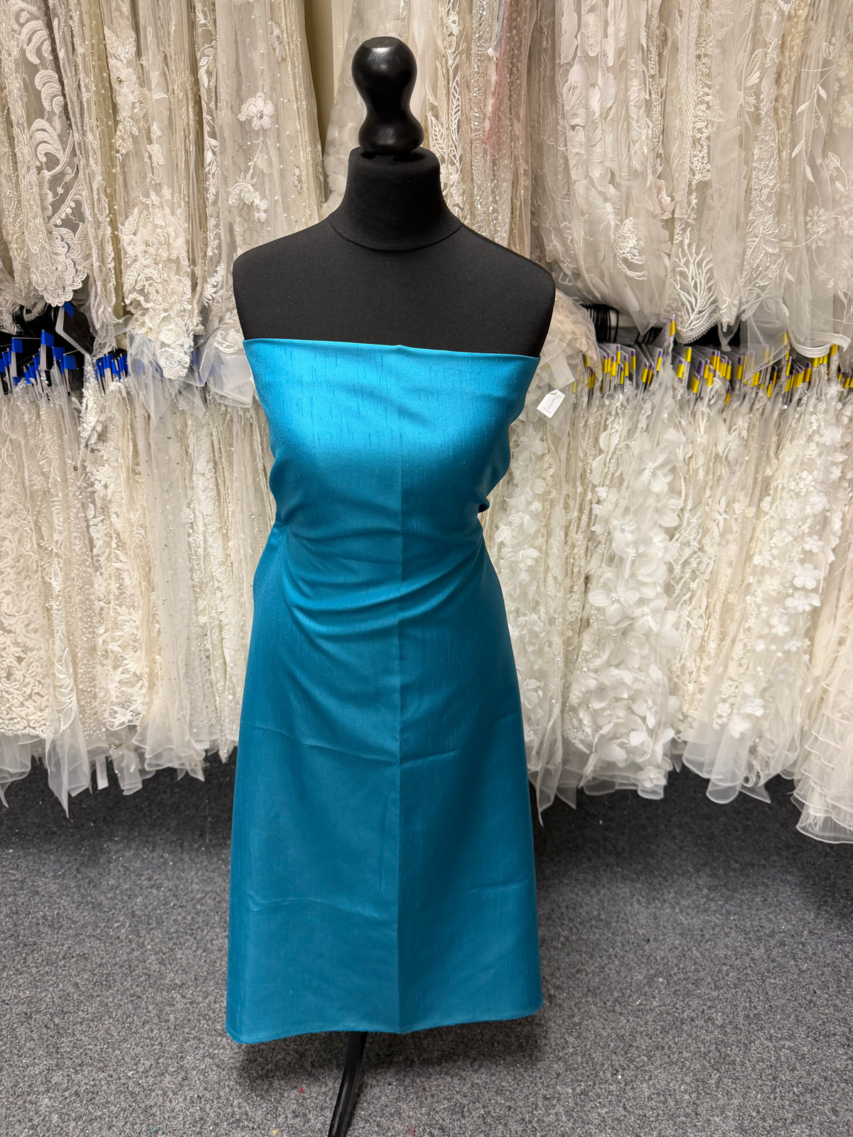 Türkises Dupion mit Polyester-Satin-Rückseite – Klarheit (P967)