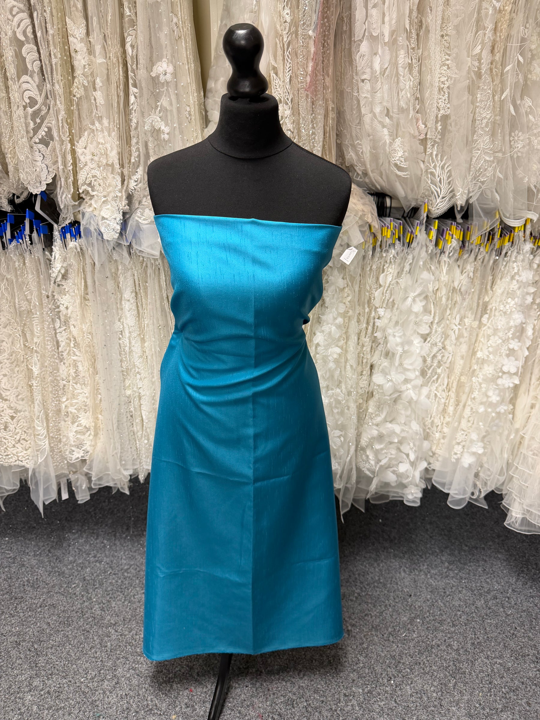 Türkises Dupion mit Polyester-Satin-Rückseite – Klarheit (P967)