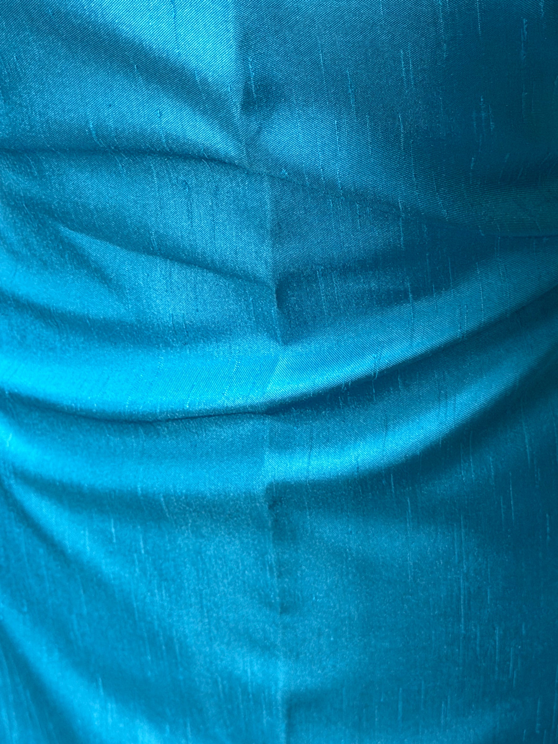 Türkises Dupion mit Polyester-Satin-Rückseite – Klarheit (P967)