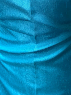 Türkises Dupion mit Polyester-Satin-Rückseite – Klarheit (P967)