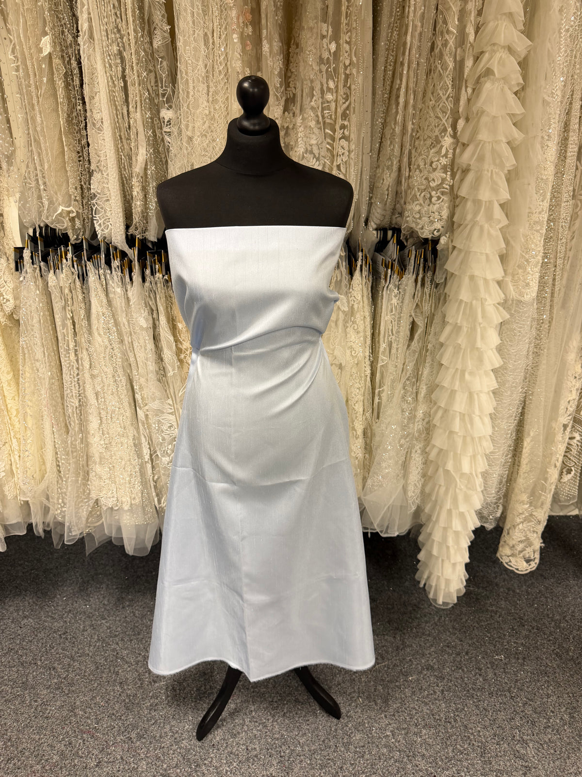 Eisblau Polyester Satin-Rückseite Dupion - Clarity (P967)