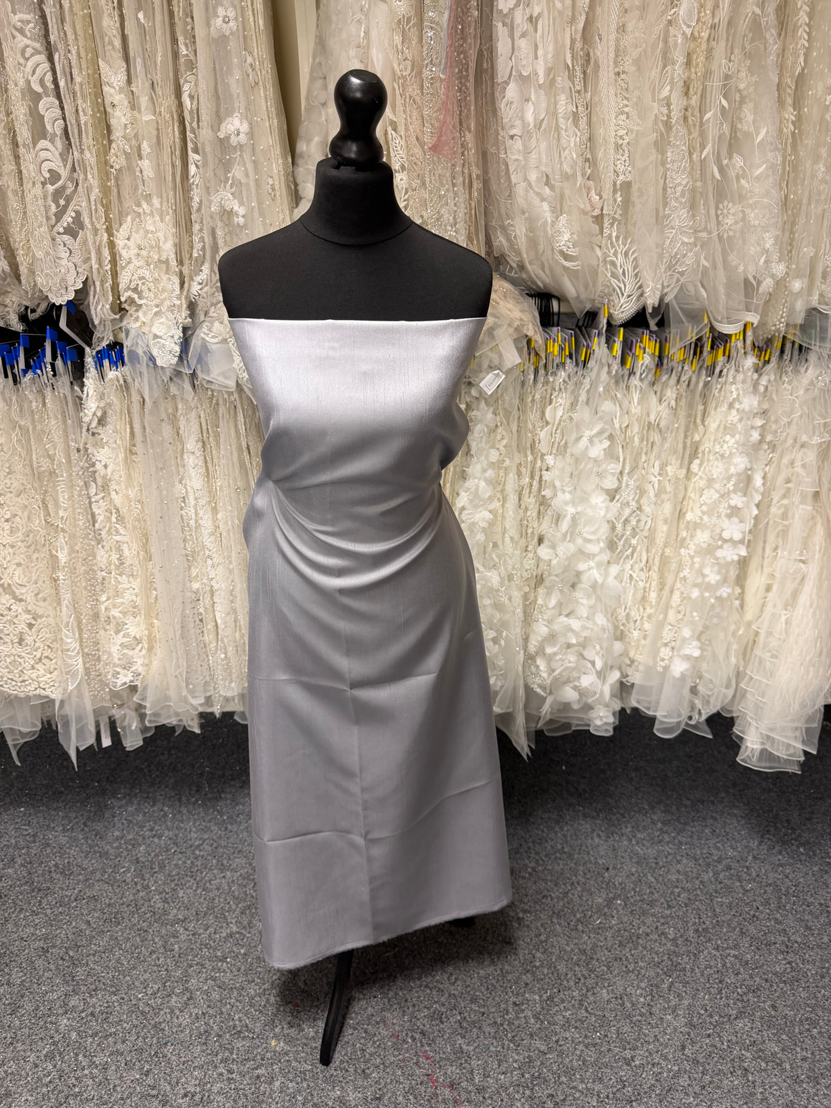 Gun Metal Polyester Satin Backed Dupion – Klarheit (P967)