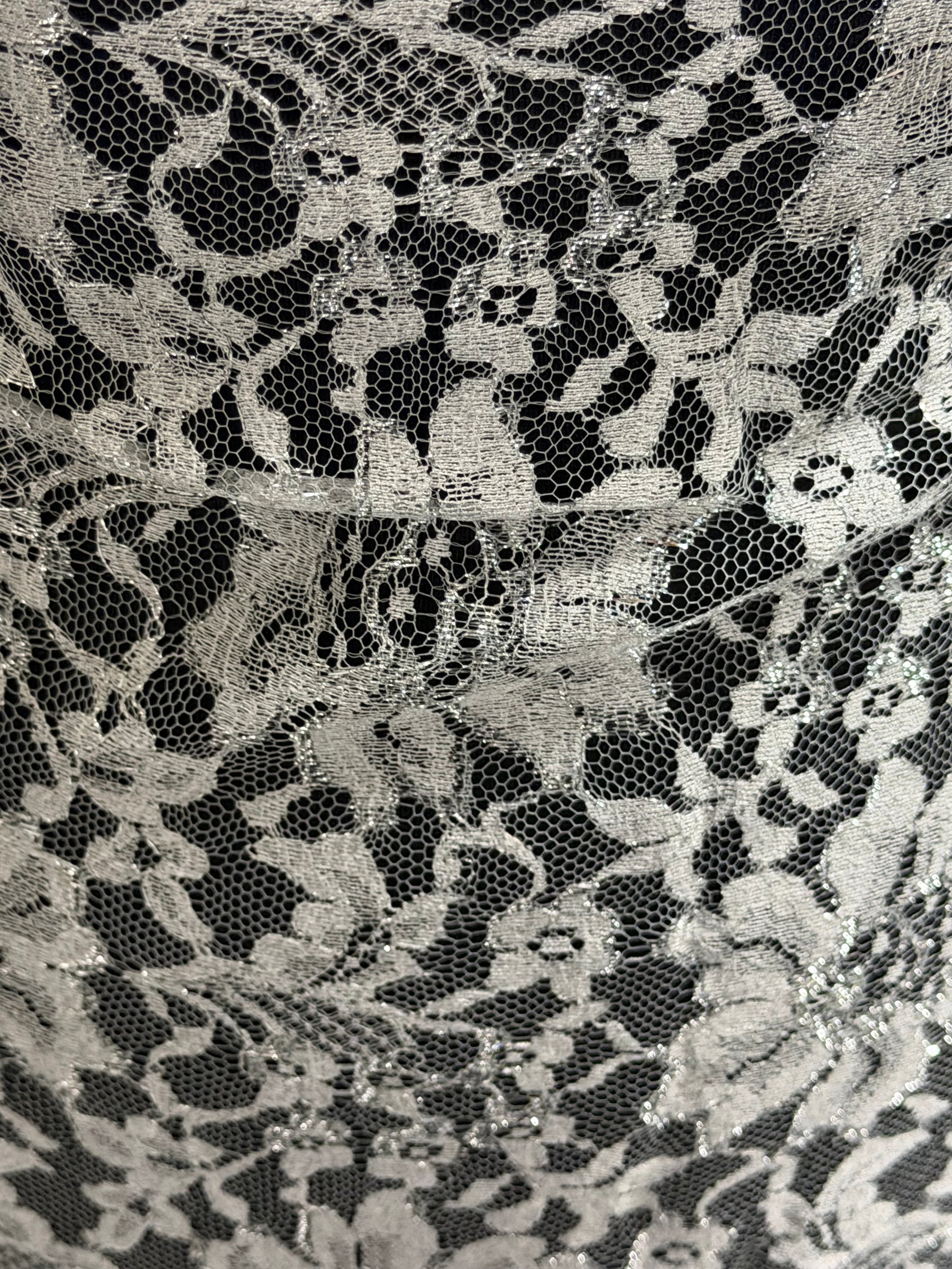 Silbermetallic Chantilly-Spitze - P184