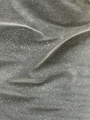 Elfenbeinfarbener Tüll mit silbernem Glitzer - P15
