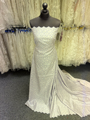 Blasslila/Lila bestickter Duchess-Satin - P476